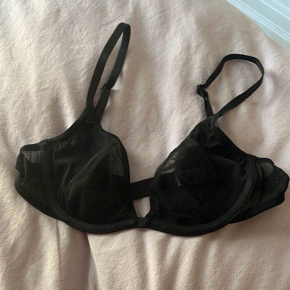 NWOT Parade, sheer underwire triangle bra, black 34B - Picture 4 of 7